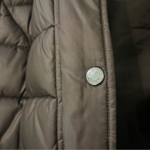 Laundry by Shelli Segal Quilted Puffer Coat Faux Fur Hood Coffee/Brown Medium - Picture 10 of 12